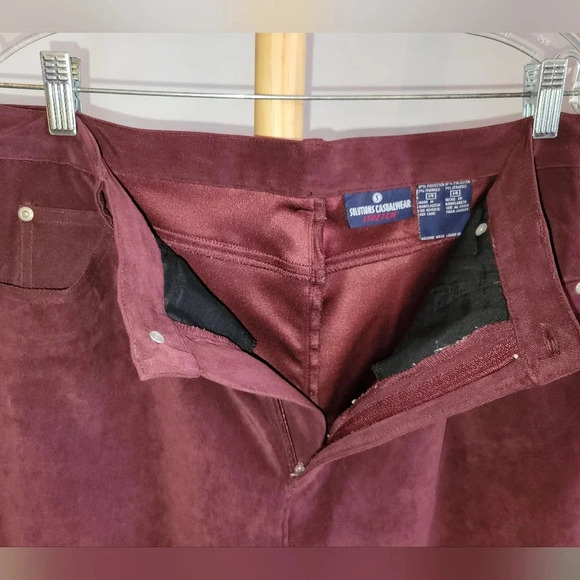 Vintage Solutions Casual Wear Stretch Women's Pants Slacks Rust Burgundy size 14 - Picture 9 of 12